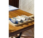 Set de Aperitivo Home ESPRIT Azul Verde Azul marino Bambú Porcelana Mediterráneo Peces 36 x 18 x 1,3 cm 5 Piezas