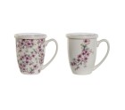 Cup with Tea Filter Home ESPRIT Blue White Pink Stainless steel Porcelain 380 ml (2 Units)