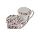 Taza con Filtro para Infusiones Home ESPRIT Azul Blanco Rosa Acero Inoxidable Porcelana 380 ml (2 Unidades)