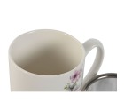 Cup with Tea Filter Home ESPRIT Blue White Pink Stainless steel Porcelain 380 ml (2 Units)