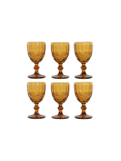 Set de Copas Home ESPRIT Ambar Cristal 240 ml (6 Unidades)