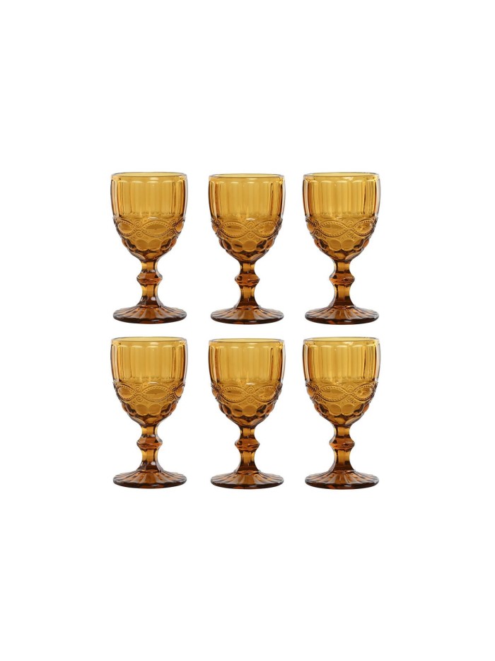 Set de Copas Home ESPRIT Ambar Cristal 240 ml (6 Unidades)