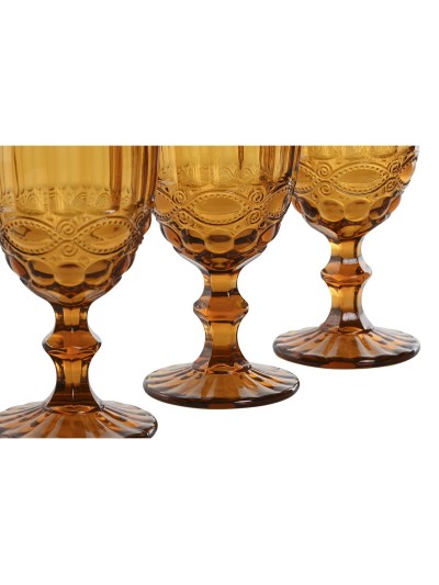 Set of cups Home ESPRIT Amber Crystal 240 ml (6 Units)
