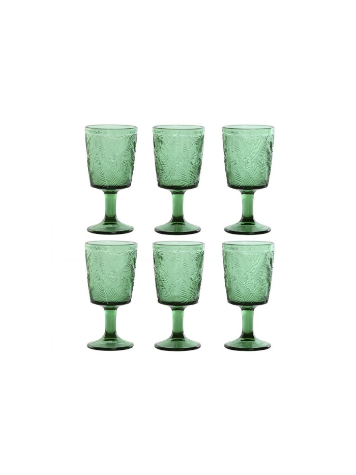 Set of cups Home ESPRIT Green Crystal 285 ml (6 Units)