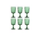 Set de Copas Home ESPRIT Verde Cristal 285 ml (6 Unidades)