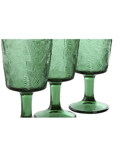 Set de Copas Home ESPRIT Verde Cristal 285 ml (6 Unidades)