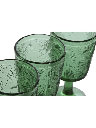 Set de Copas Home ESPRIT Verde Cristal 285 ml (6 Unidades)