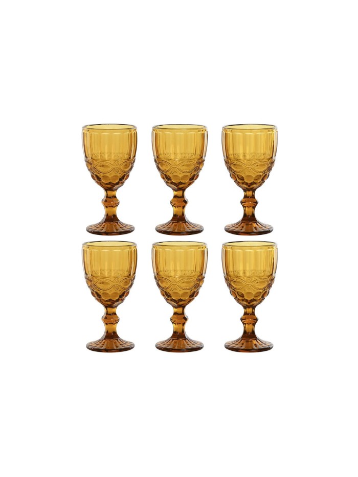 Set of cups Home ESPRIT Amber Crystal 325 ml (6 Units)