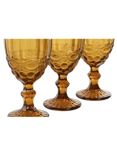 Set of cups Home ESPRIT Amber Crystal 325 ml (6 Units)