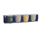 4 Piece Mug Set Home ESPRIT Yellow Beige Grey Pink Porcelain 410 ml 13 x 9 x 9,4 cm