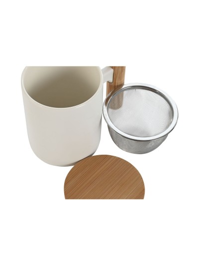 Tasse avec filtre pour infusions Home ESPRIT Blanc Acier inoxydable Porcelaine 360 ml