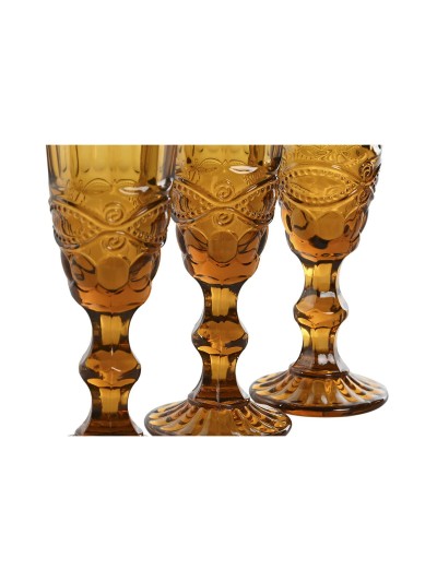 Set de Copas Home ESPRIT Ambar Cristal 150 ml (6 Unidades)