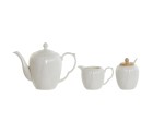 Teapot DKD Home Decor White Natural Bamboo Porcelain