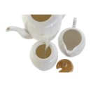 Teapot DKD Home Decor White Natural Bamboo Porcelain