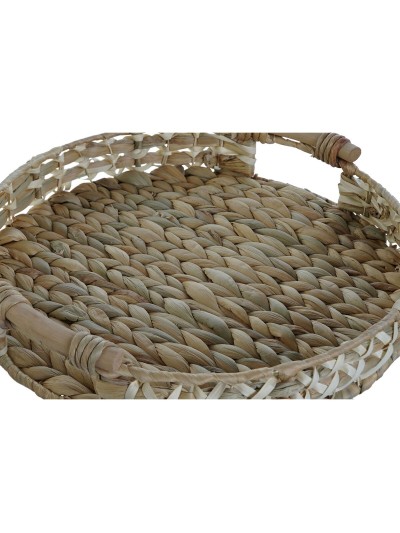 Jeux de plateaux Home ESPRIT Blanc Naturel Fibre 41 x 40 x 9 cm (2 Unités)