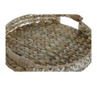 Jeux de plateaux Home ESPRIT Blanc Naturel Fibre 41 x 40 x 9 cm (2 Unités)