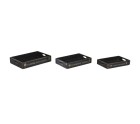 Set of trays Home ESPRIT Black Fir wood 56 x 38 x 10 cm (3 Pieces)