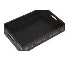 Juego de Bandejas Home ESPRIT Negro Madera de abeto 56 x 38 x 10 cm (3 Piezas)