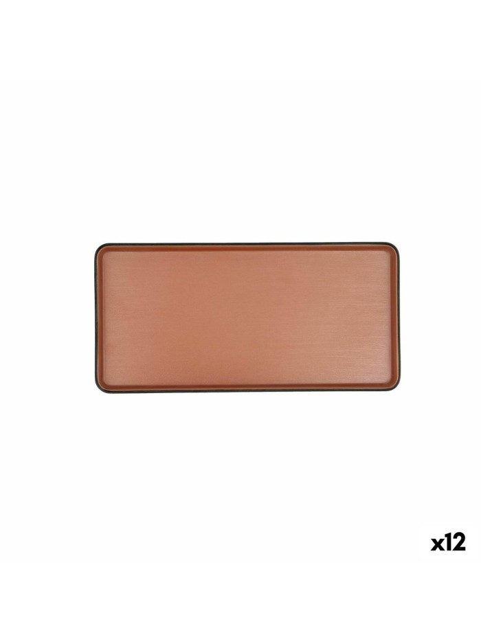 Bandeja de Aperitivos Bidasoa Gio Marrón Plástico 24 x 11,5 cm (12 Unidades)