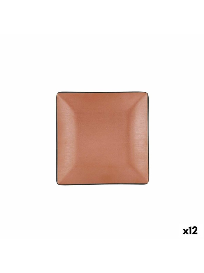 Plato Llano Bidasoa Gio Marrón Plástico 18 x 18 cm (12 Unidades)
