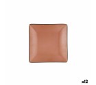 Plato Llano Bidasoa Gio Marrón Plástico 18 x 18 cm (12 Unidades)