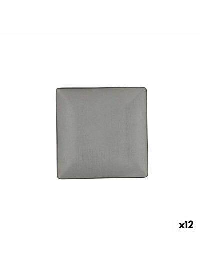 Plato Llano Bidasoa Gio Negro Plástico 18 x 18 cm (12 Unidades)