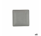 Flat Plate Bidasoa Gio Black Plastic 18 x 18 cm (12 Units)