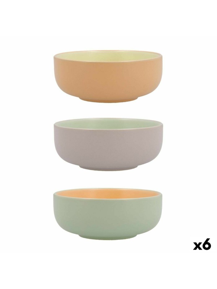 Bowl Quid Vitamina Bicoloured Ceramic 11 x 11 x 4,5 cm (6 Units)