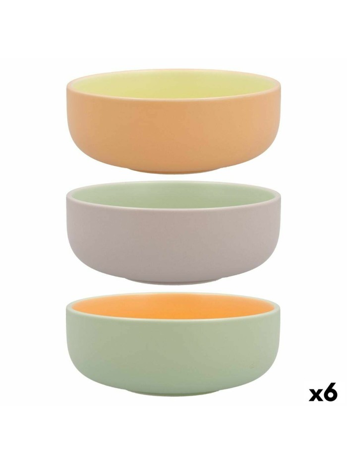 Bowl Quid Vitamina Bicoloured Ceramic 16 x 16 x 6 cm (6 Units)