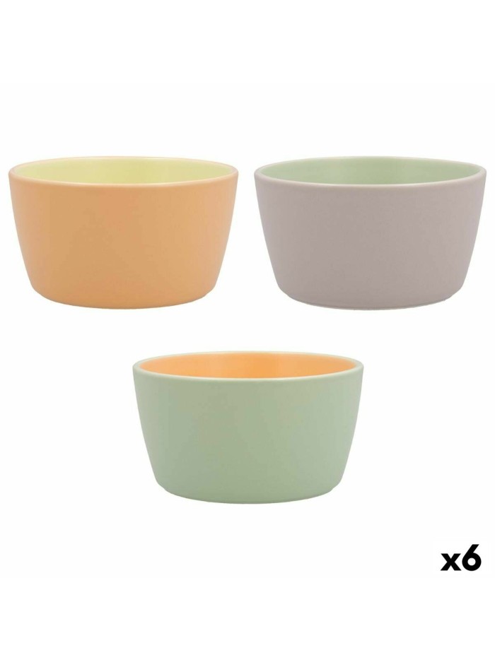 Bowl Quid Vitamina Bicoloured Ceramic 12,5 x 12,5 x 6,7 cm (6 Units)