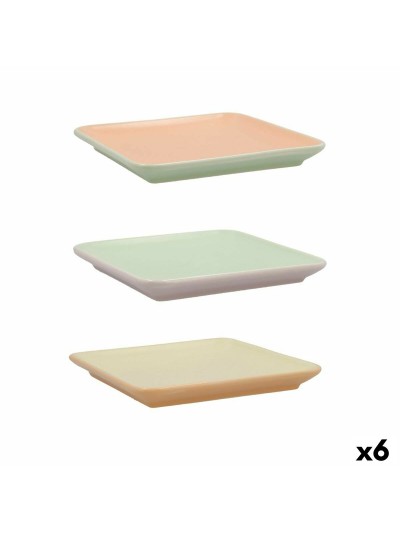 Bandeja de Aperitivos Quid Vitamina Bicolor Cerámica 15 x 15 cm (6 Unidades)