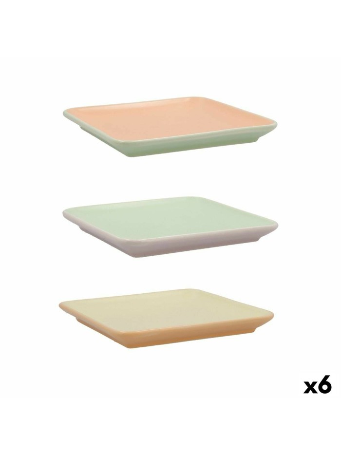 Bandeja de Aperitivos Quid Vitamina Bicolor Cerámica 15 x 15 cm (6 Unidades)