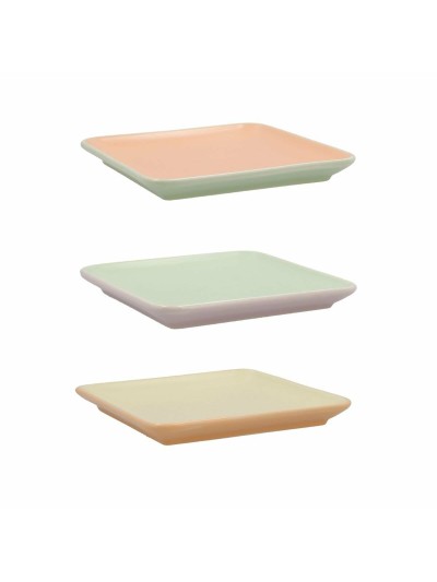 Snack tray Quid Vitamina Bicoloured Ceramic 15 x 15 cm (6 Units)