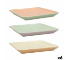 Bandeja de Aperitivos Quid Vitamina Bicolor Cerámica 21 x 21 cm (6 Unidades)