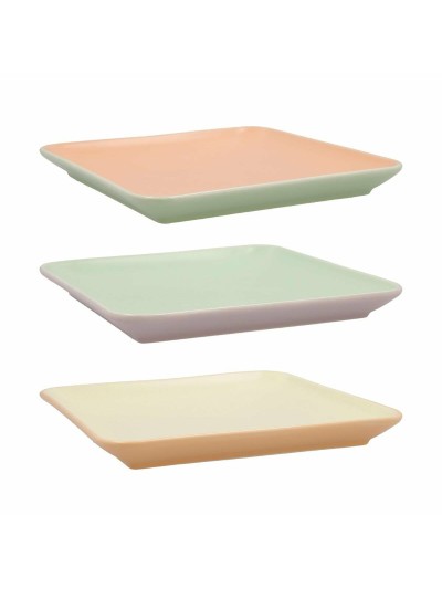 Bandeja de Aperitivos Quid Vitamina Bicolor Cerámica 21 x 21 cm (6 Unidades)