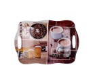 Bandeja de desayuno Quid Habitat Multicolor Plástico 34 x 25 x 2 cm Con asas Café (12 Unidades)