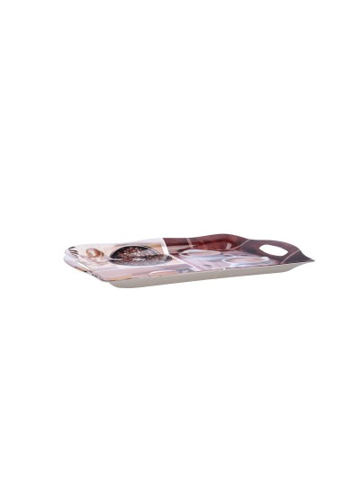 Bandeja de desayuno Quid Habitat Multicolor Plástico 34 x 25 x 2 cm Con asas Café (12 Unidades)