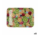 Breakfast tray Quid Habitat Multicolour Plastic 32 x 23 x 1,7 cm With handles Fruits (12 Units)