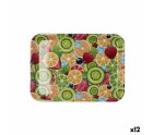 Breakfast tray Quid Habitat Multicolour Plastic 28 x 20 x 1,5 cm With handles Fruits (12 Units)