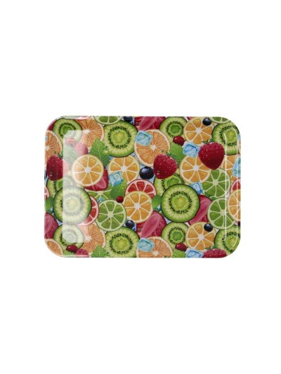 Breakfast tray Quid Habitat Multicolour Plastic 28 x 20 x 1,5 cm With handles Fruits (12 Units)
