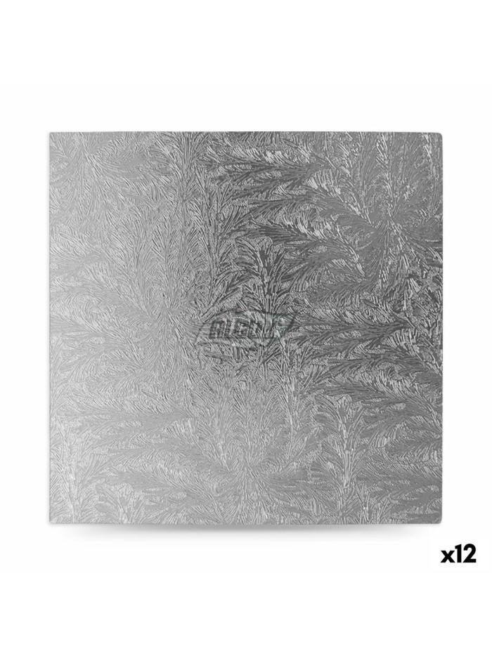 Cake stand Algon Silver 40 x 40 x 1,5 cm Squared (12 Units)