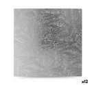 Cake stand Algon Silver 40 x 40 x 1,5 cm Squared (12 Units)