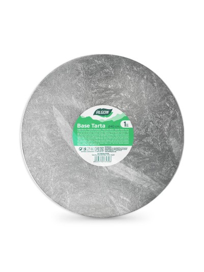 Base para pastel Algon Plateado 40 x 40 x 1,5 cm Redondo (12 Unidades)