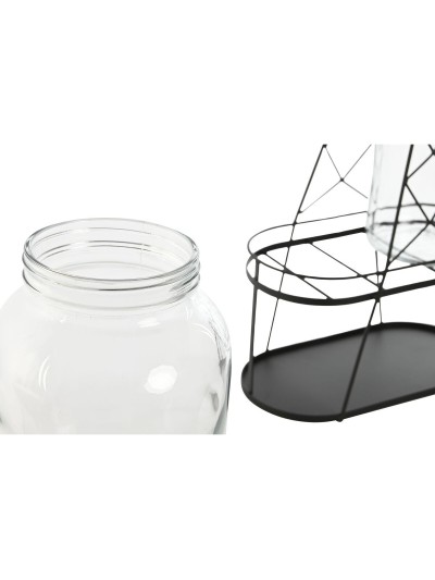 Drinks dispenser Home ESPRIT Black Metal Crystal 3,5 L 34 x 18 x 46 cm