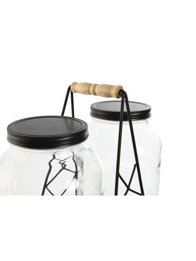 Drinks dispenser Home ESPRIT Black Metal Crystal 3,5 L 34 x 18 x 46 cm