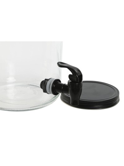 Drinks dispenser Home ESPRIT Black Metal Crystal 3,5 L 34 x 18 x 46 cm
