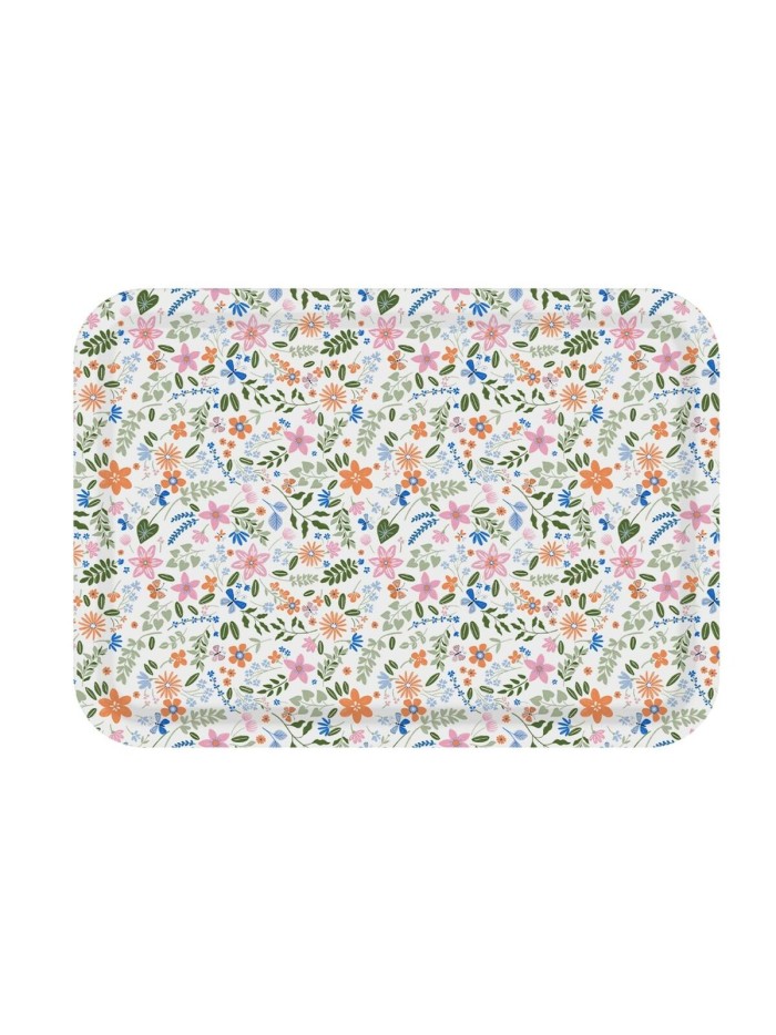 Bandeja Versa Polietileno RPET 27 x 2,2 x 38 cm Flores