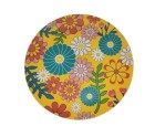 Plato Llano Versa Amarillo Polietileno RPET Flores Ø 25 cm