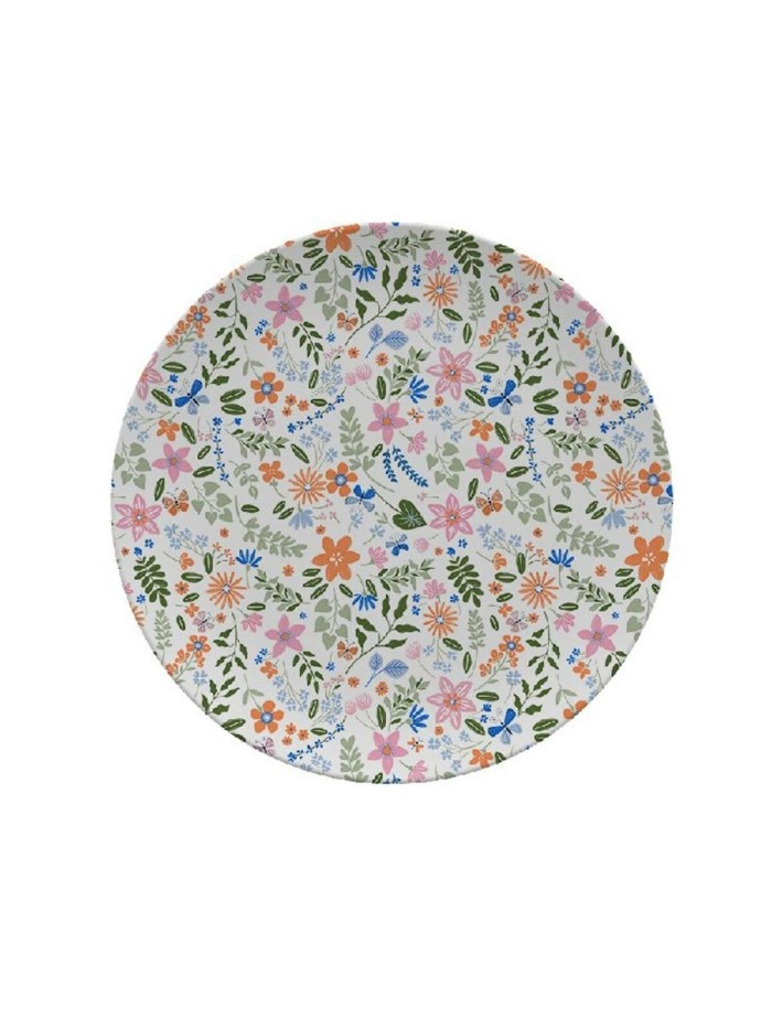 Assiette plate Versa Polyéthylène RPET Fleurs Ø 25 cm