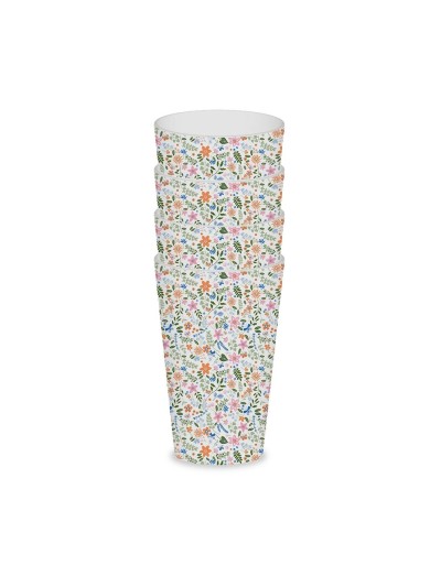 Set de Vasos Versa Polietileno RPET Flores 4 Piezas